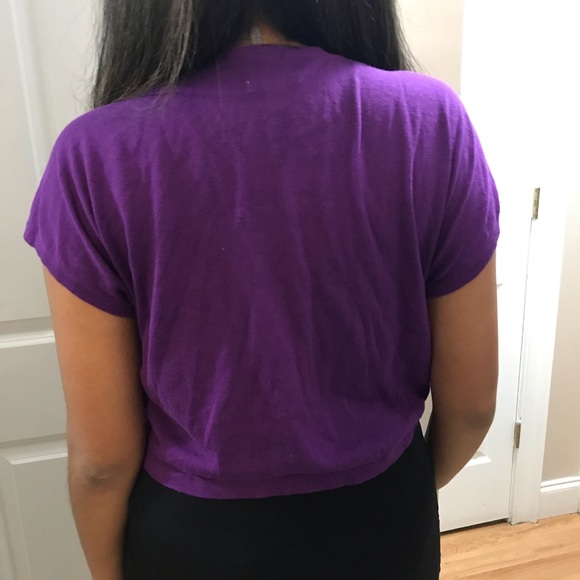 3/$30 SALE Old Navy Purple cropped Bolero Cardigan - Picture 6 of 7
